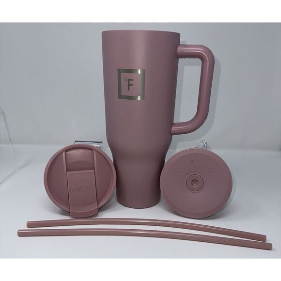 Iron Flask 40oz Rose Gold Tumbler‎ W/ Two Different Lids - Picture 1 of 8